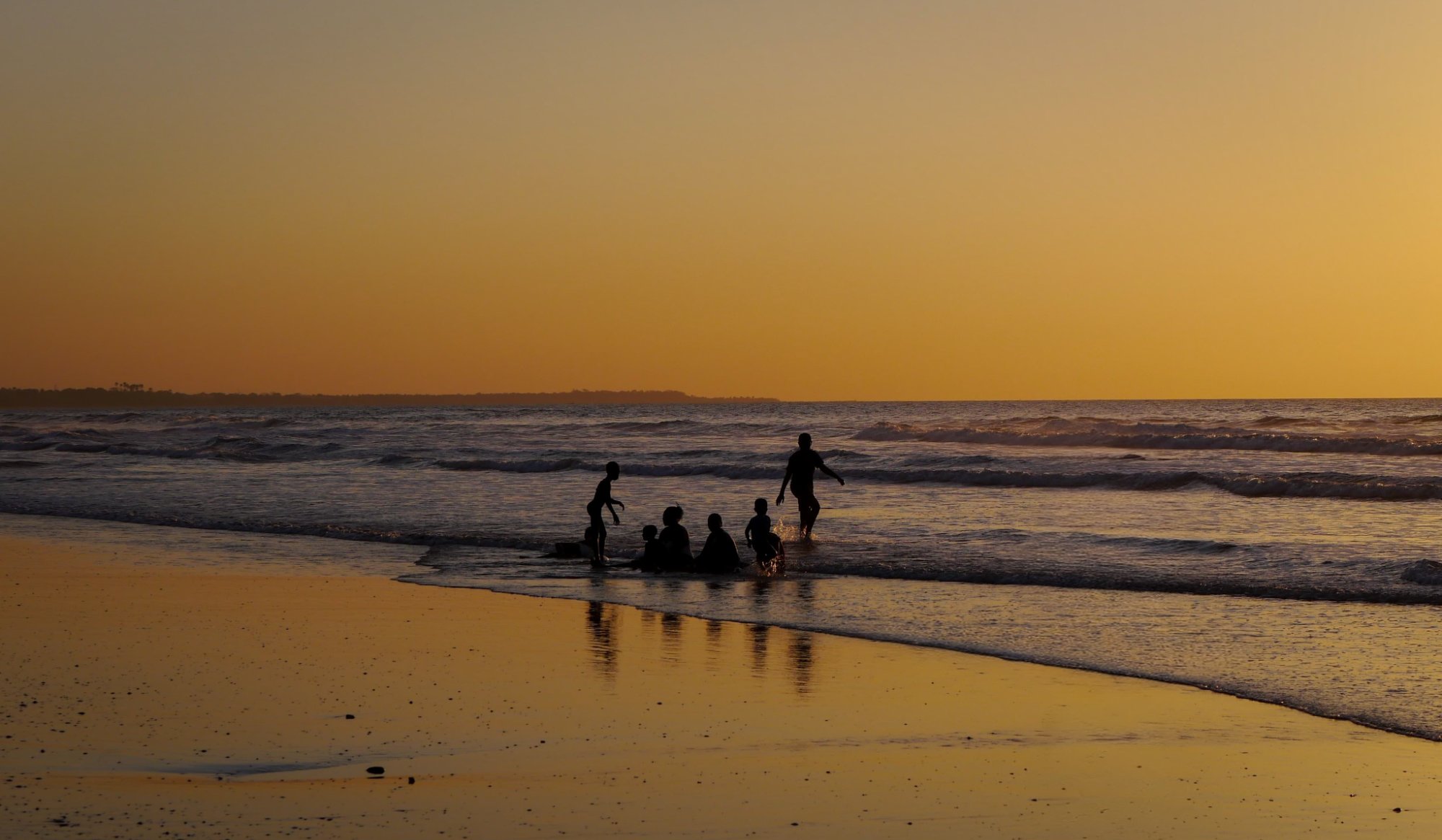Sunset at the beach in Gambia